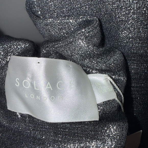 Solace London Metallic Silver Halter Top Gown - Picture 6 of 10